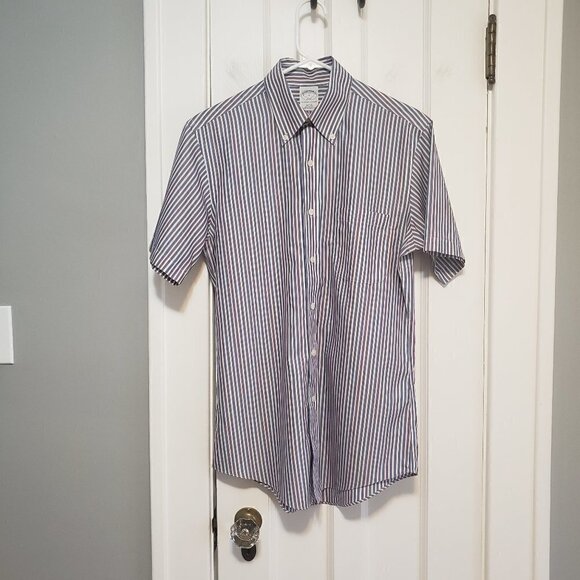 Brooks Brothers Rainbow Printed Striped Shirt - Picture 1 of 5